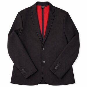 A/X Armani Exchange Quilted Blazer Black L Red Lining